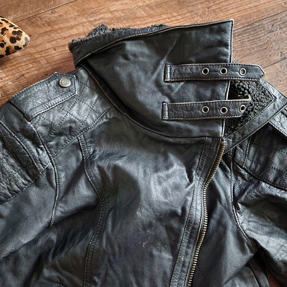 ✨️ GOATSKIN DISTRESSED LEATHER HARLEY DAVIDSON JACKET WOMEN'S XS       ☆ - Picture 7 of 16